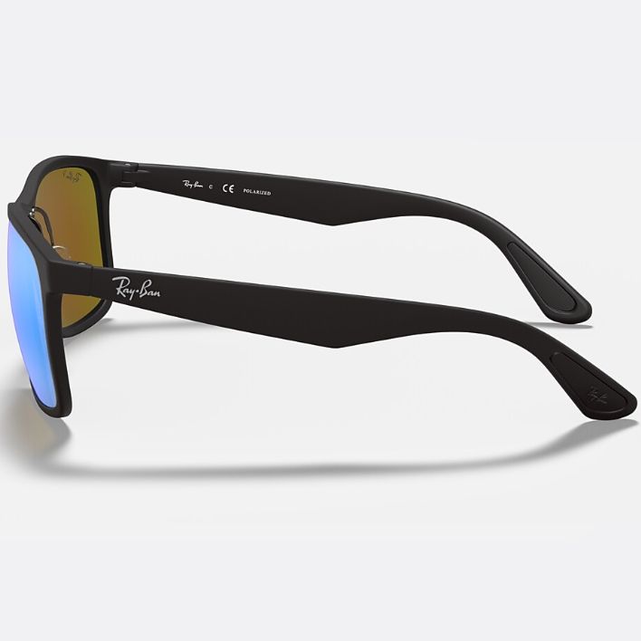 Ray Ban Women Square Frame Shiny Matte Black Sunglasses