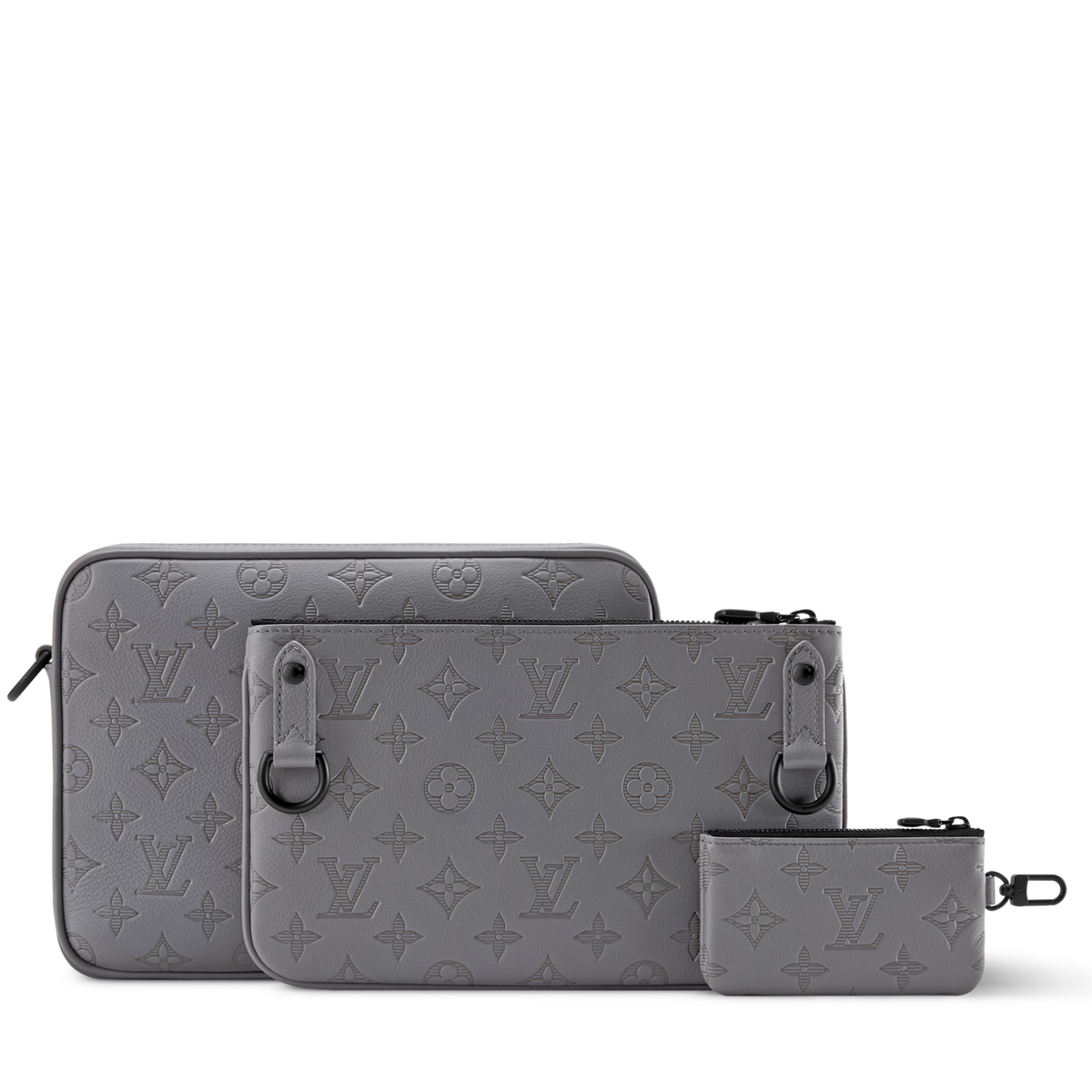 Louis Vuitton Monogram Shadow Trio Messenger Bag – Anthracite Gray