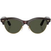 Ray Ban Women Pilot Frame Polished Red Havana On Gold Sunglasses