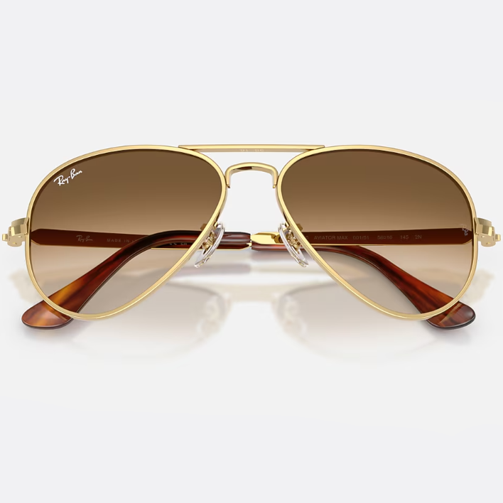 Ray Ban Women Pilot Frame Polished Arista Gold Sunglasses