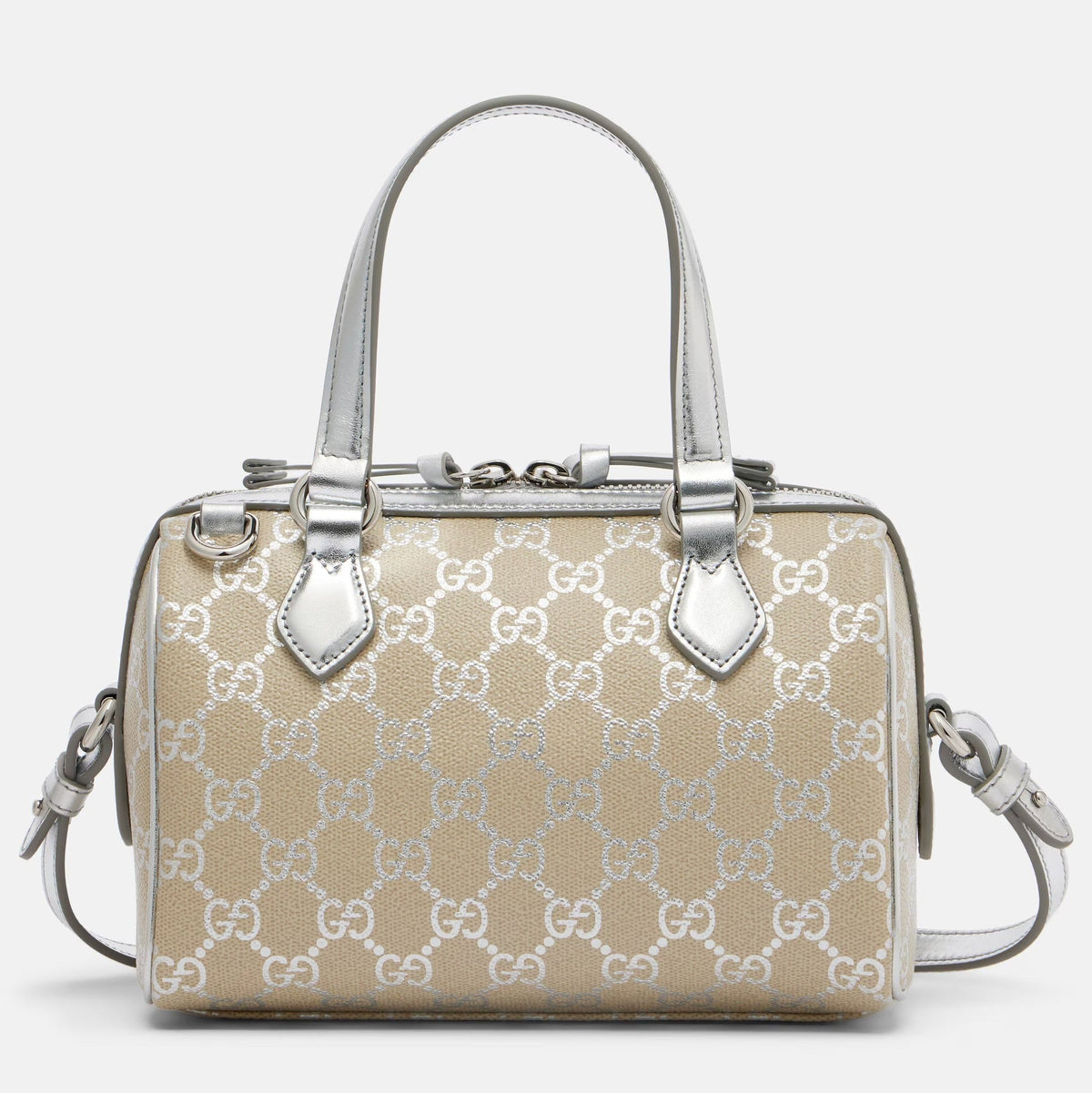 Gucci GG Emblem Small Top Handle Bag - Beige