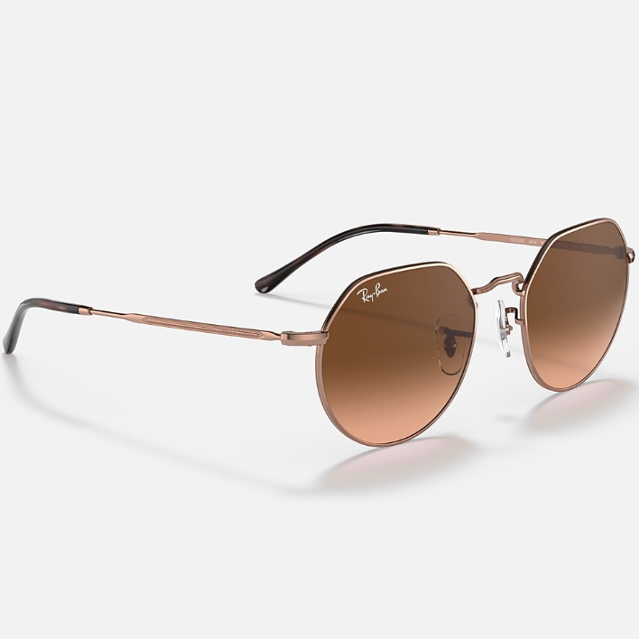 Ray Ban Women Irregular Frame Polished Copper Sunglasses