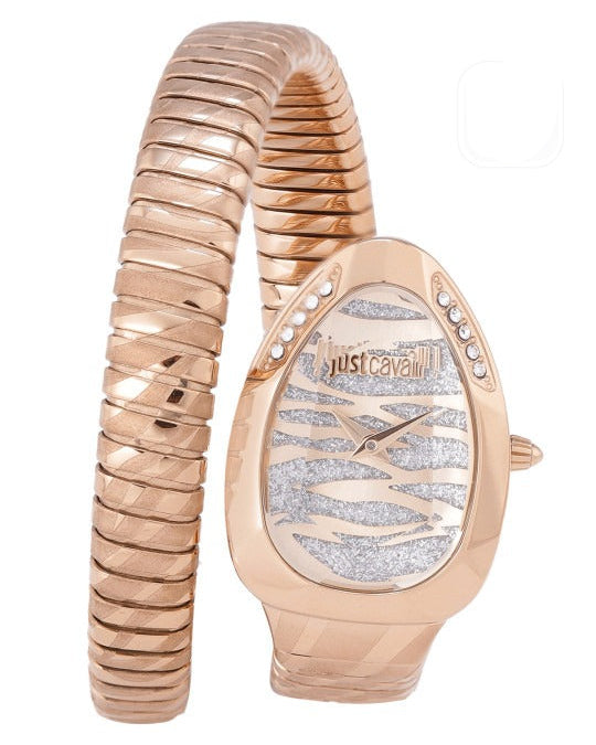 Just Cavalli Taglio White Dial Rose Gold Steel Strap Watch for Women - JC1L225M0055