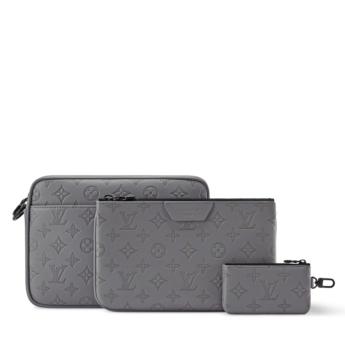 Louis Vuitton Monogram Shadow Trio Messenger Bag – Anthracite Gray