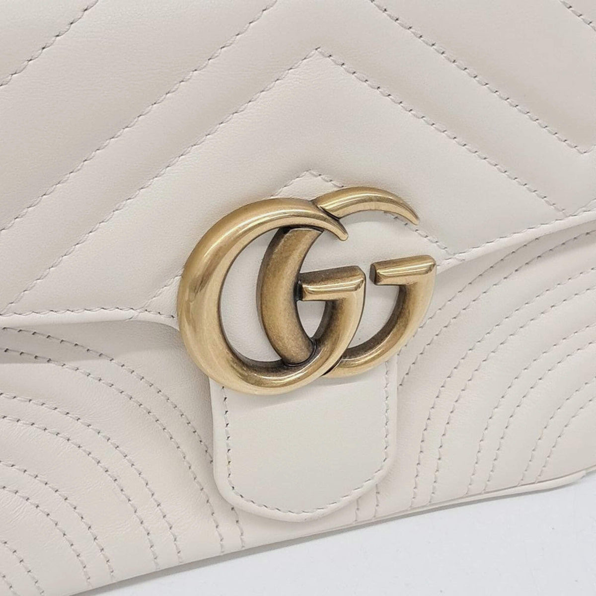 Gucci GG Marmont Top Handle Bag - White