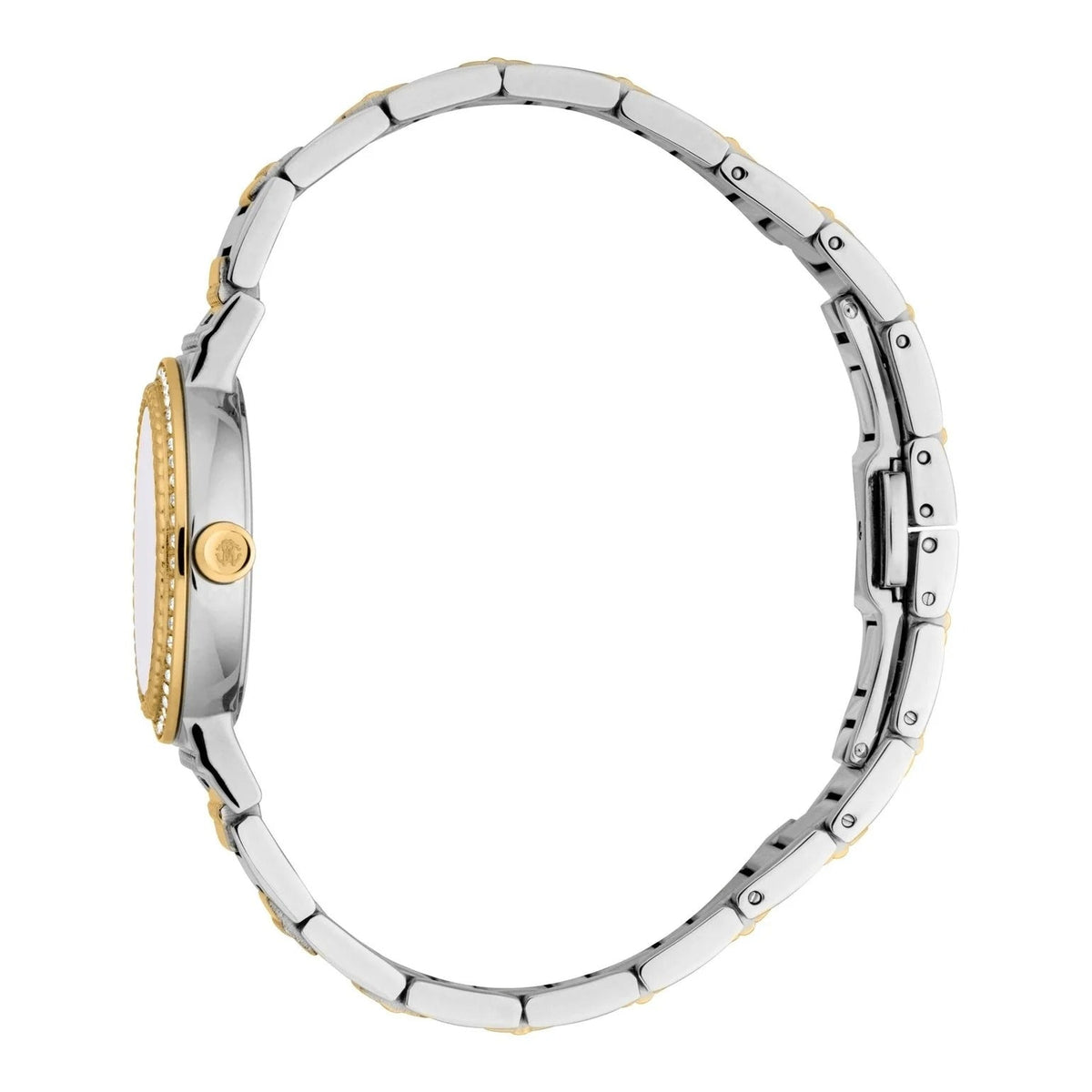Just Cavalli Donna Glam Mother of Pearl White Dial Two Tone Steel Strap Watch for Women - RC5L098M0055