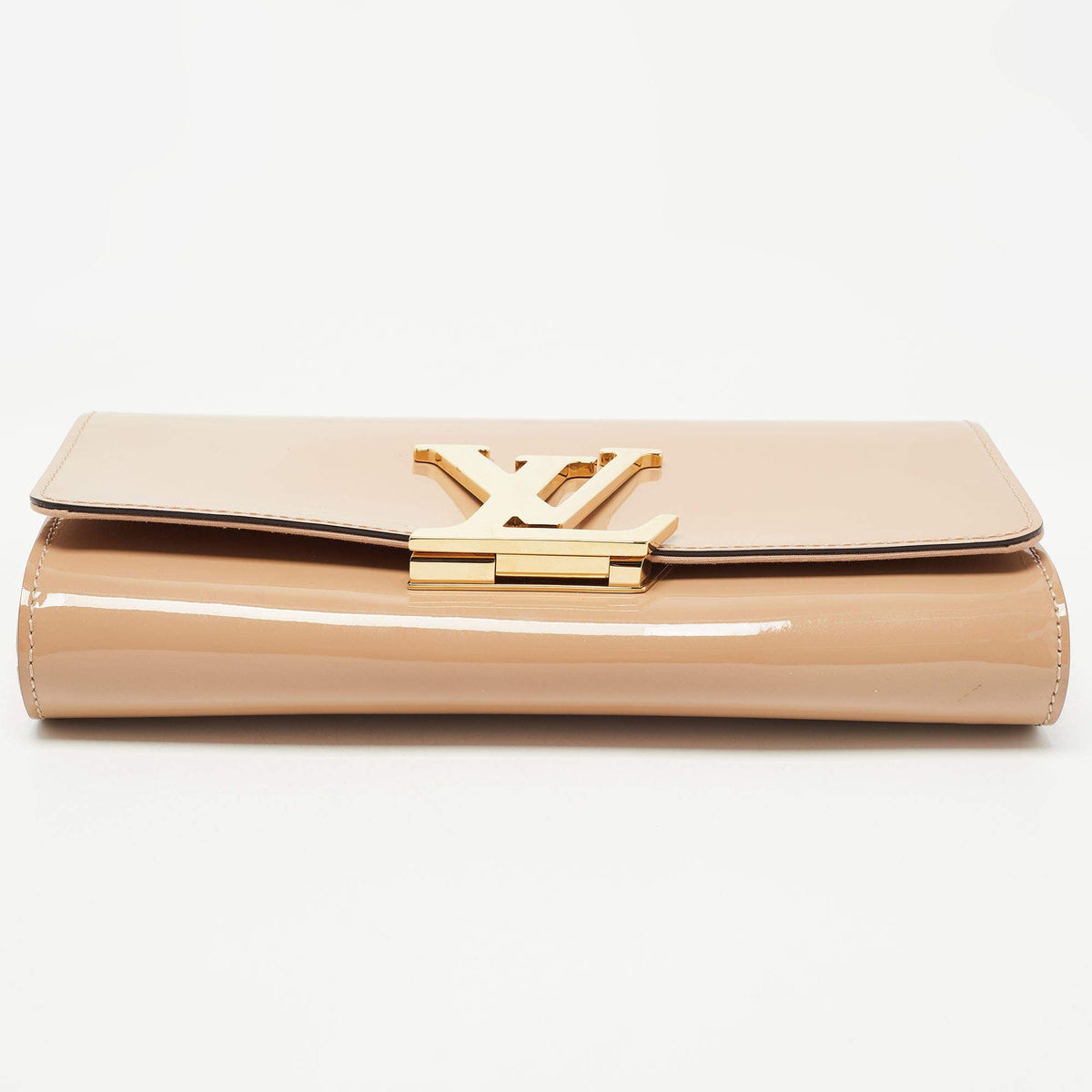 Louis Vuitton Patent Leather Louise Clutch - Beige