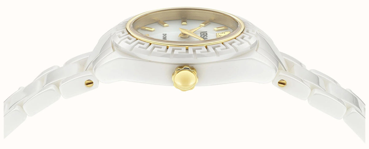 Versace DV One Mini White Dial White Ceramic Dial Watch for Women - VE9F00224