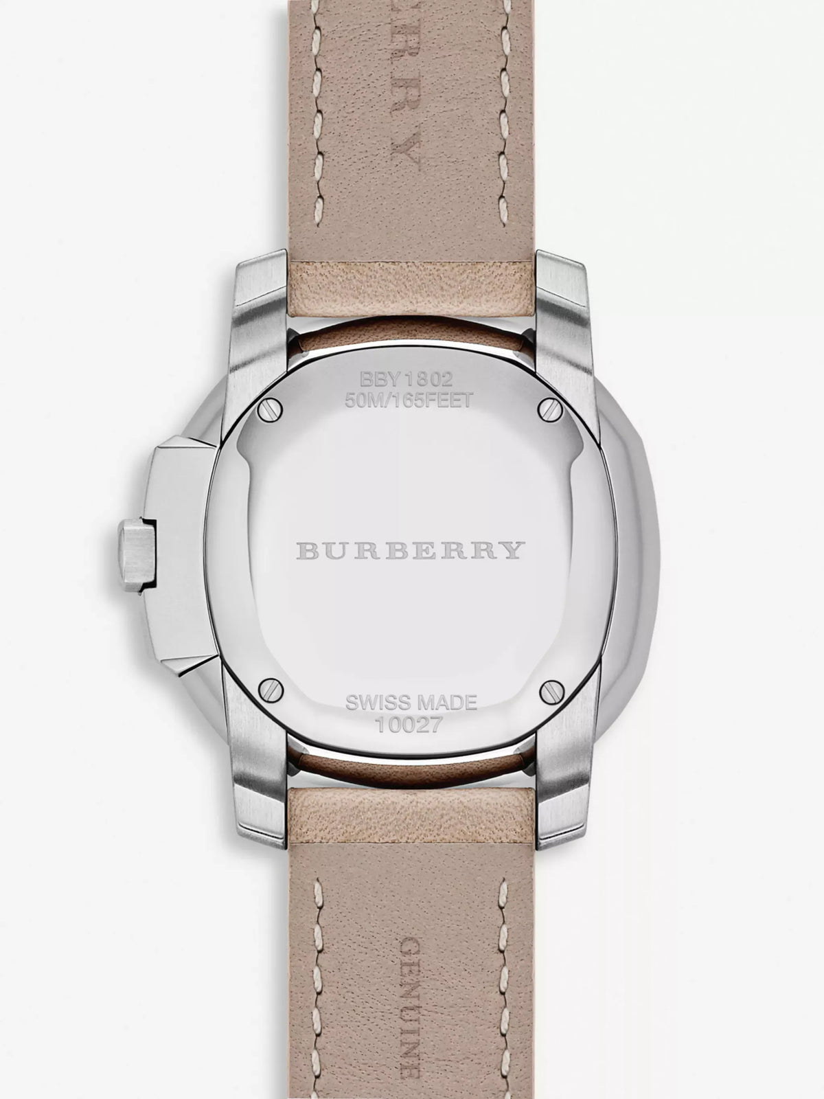 Burberry The Britain Diamonds Pink Dial Pink Leather Strap Watch for Women - BBY1802