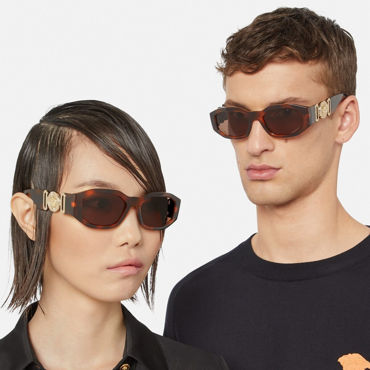 Versace Women Rectangular Frame Tortoise Sunglasses