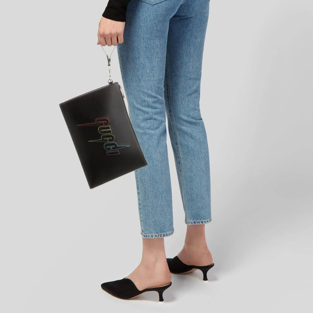 Gucci Blade Embroidered Clutch Pouch – Black