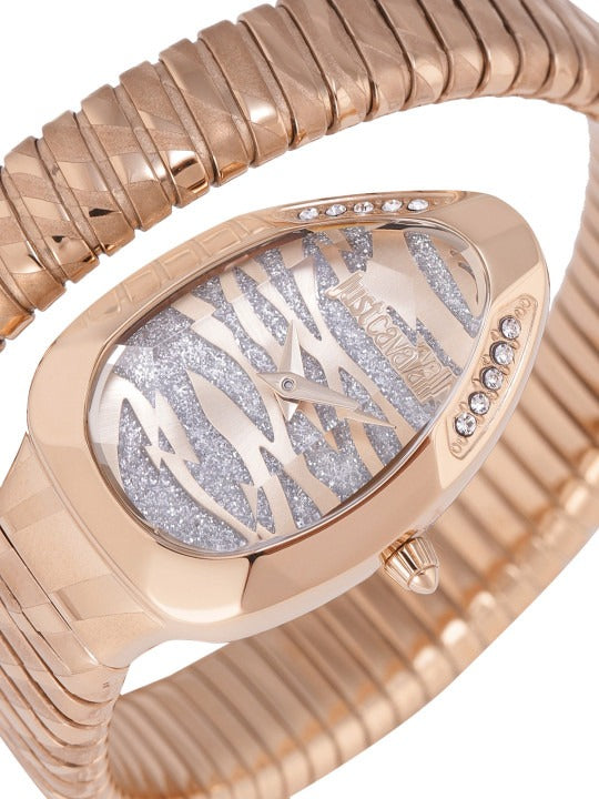 Just Cavalli Taglio White Dial Rose Gold Steel Strap Watch for Women - JC1L225M0055