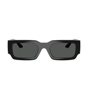 Versace Geometric Frame Shiny Dusty Black Sunglasses