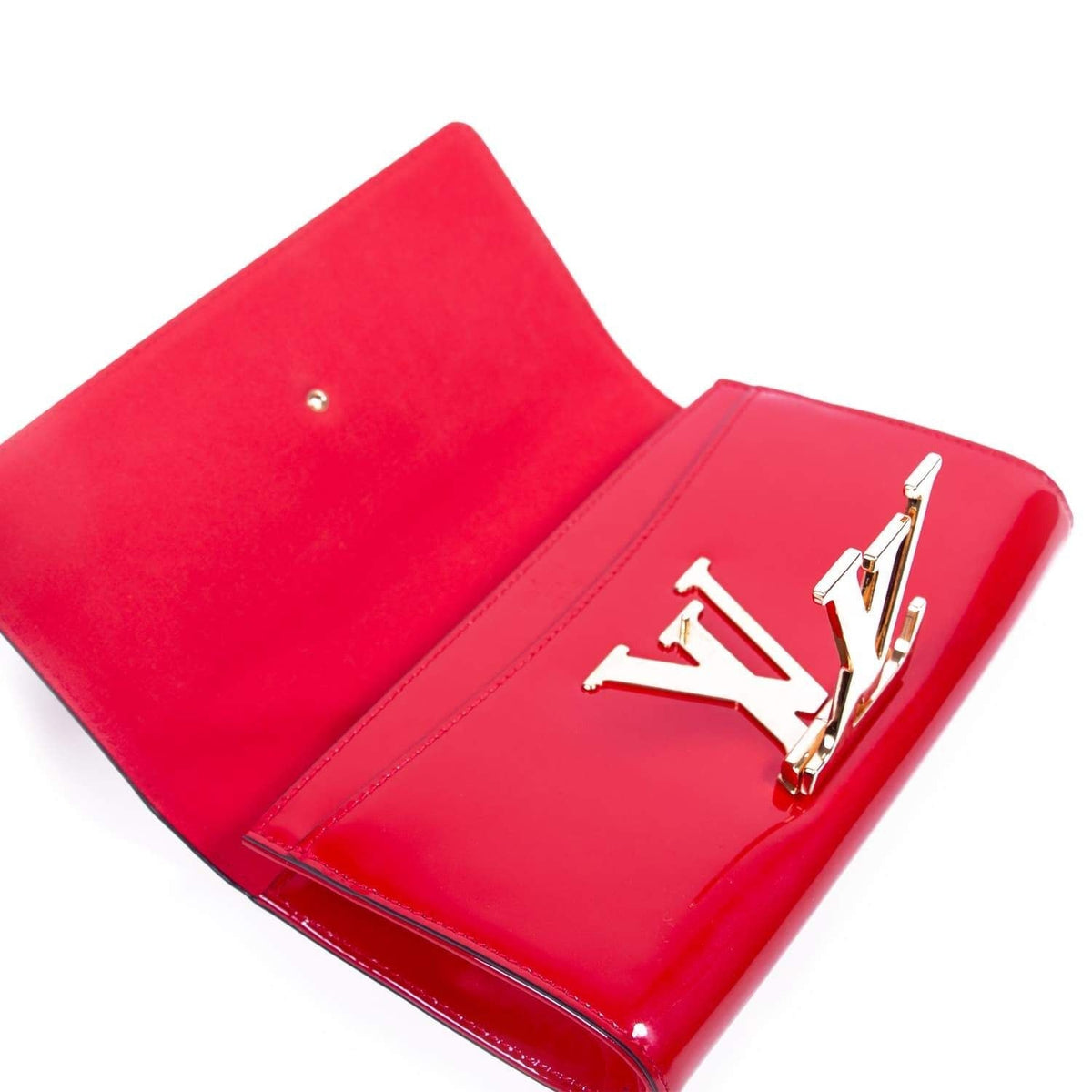 Louis Vuitton Vernis Louise Clutch Bag Wallet - Red