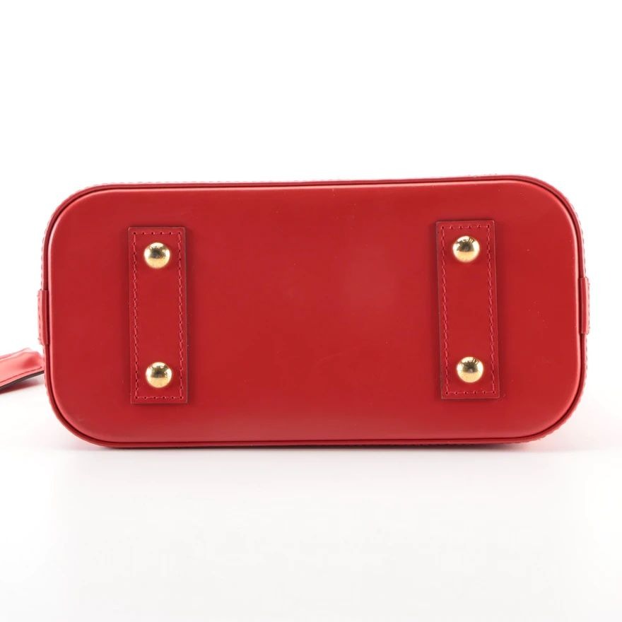 Louis Vuitton Alma Epi Leather Floral BB Handbag - Red