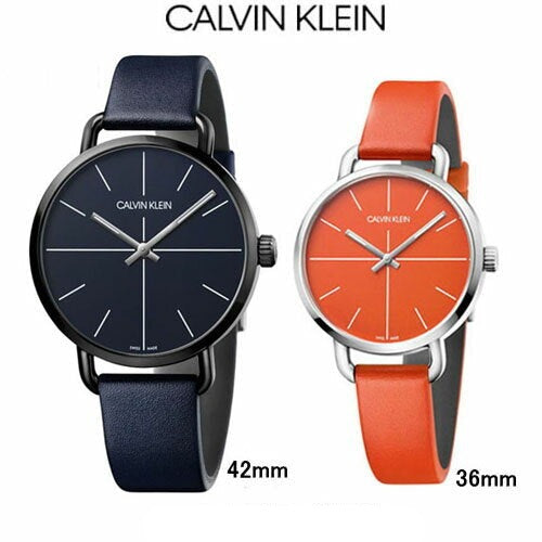 Calvin Klein Even Blue Dial Blue Leather Strap Watch for Men - K7B214VN