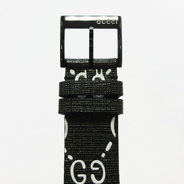 Gucci G Timeless Ghost Black Dial Black Leather Strap Watch For Men - YA1264018
