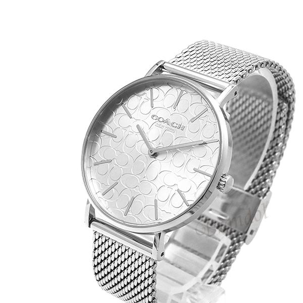 Coach Perry Quartz Silver Dial Silver Mesh Bracelet Watch for Women - 14503384
