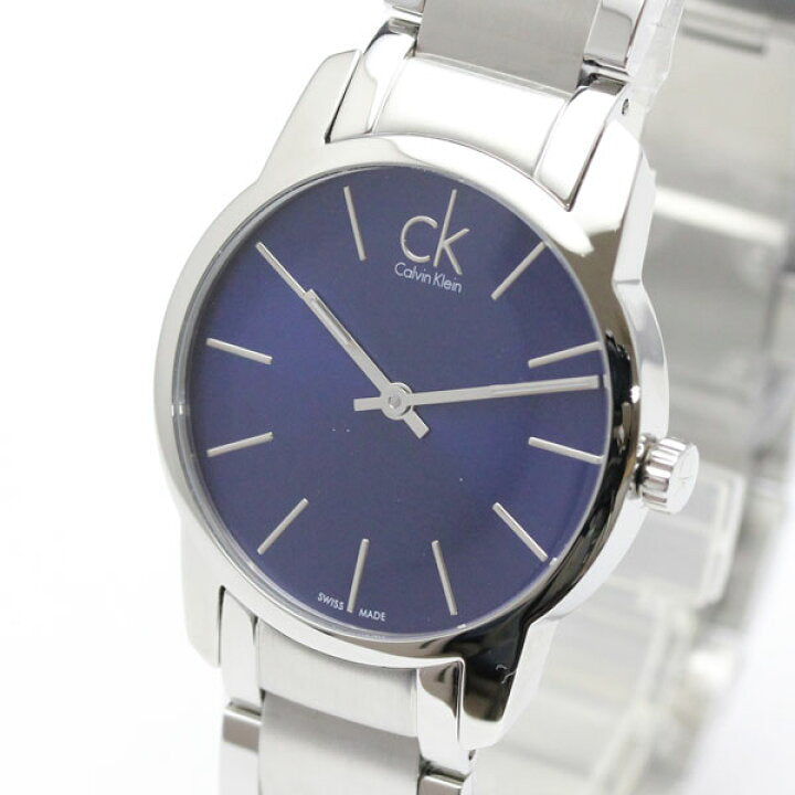 Calvin Klein City Blue Dial Silver Steel Strap Watch for Women - K2G2314N