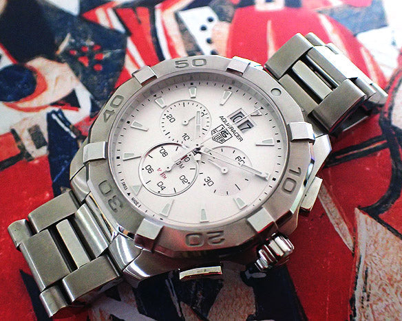 Tag Heuer Aquaracer 43mm White Dial Steel Strap Watch for Men - CAY1111.BA0927