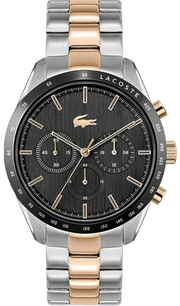 Lacoste Boston Gray Dial Two Tone Steel Strap Watch for Men - 2011112