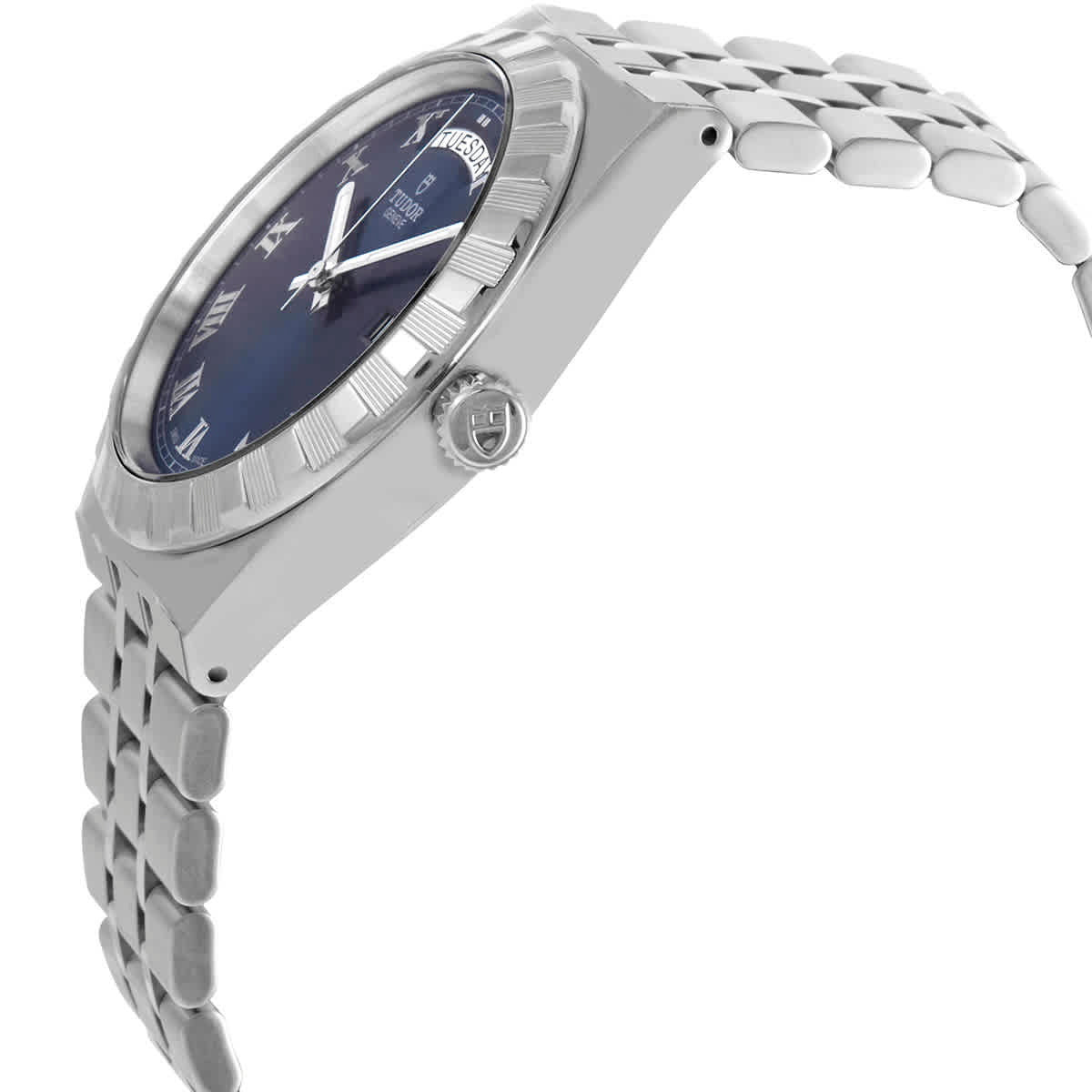 Tudor Royal Automatic Blue Dial Silver Steel Strap Watch for Men - M28600-0005