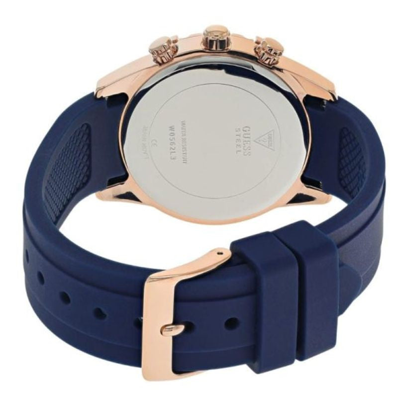 Guess Asteria Multifunction Blue Dial Blue Rubber Strap Watch For Women - GW0620L3