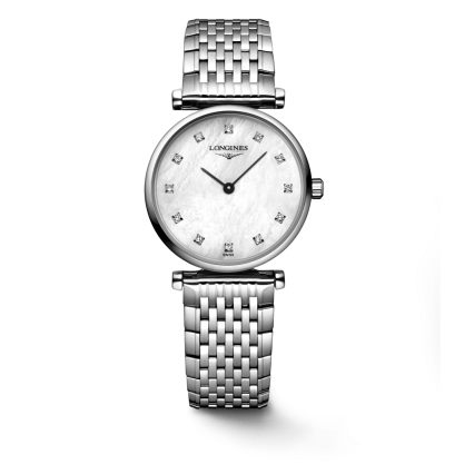 Longines La Grande Classique Diamonds White Dial Silver Steel Strap Watch for Women - L4.209.4.87.6