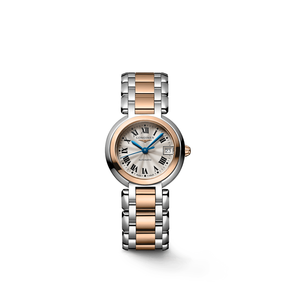 Longines PrimaLuna Automatic 26.5mm Silver Dial Two Tone Steel Strap Watch for Women - L8.111.5.78.6