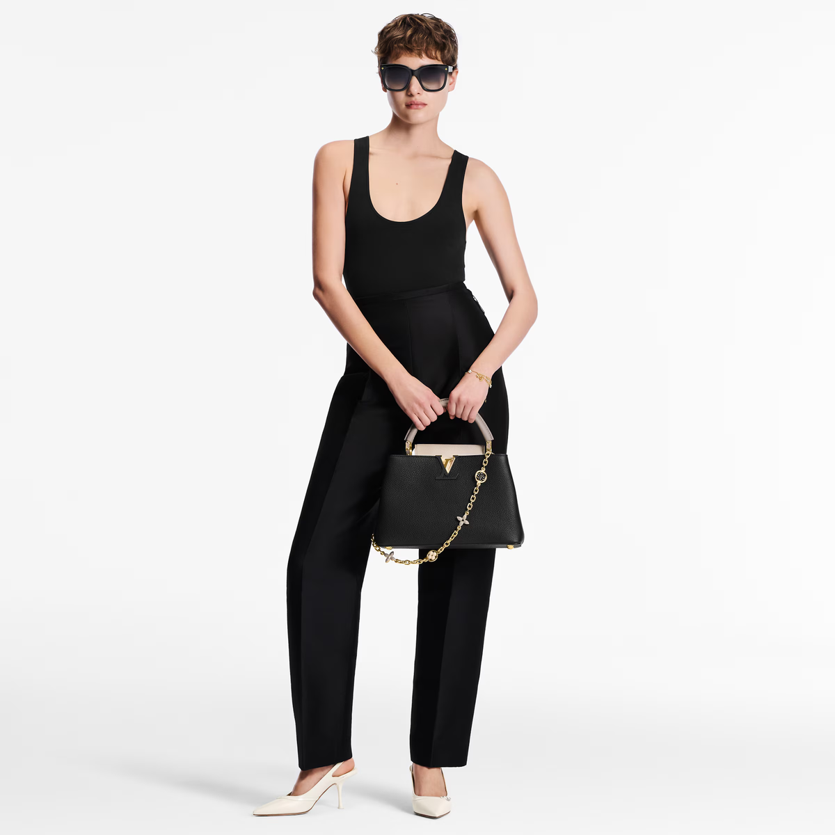 Louis Vuitton Capucines MM Handbag – Black