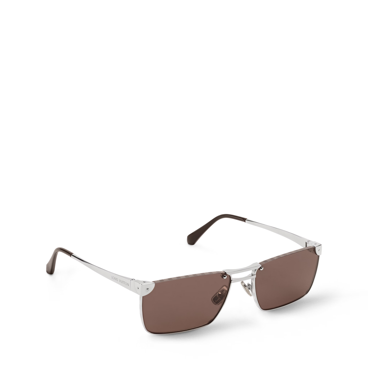 Louis Vuitton Men Square Frame Silver Sunglasses