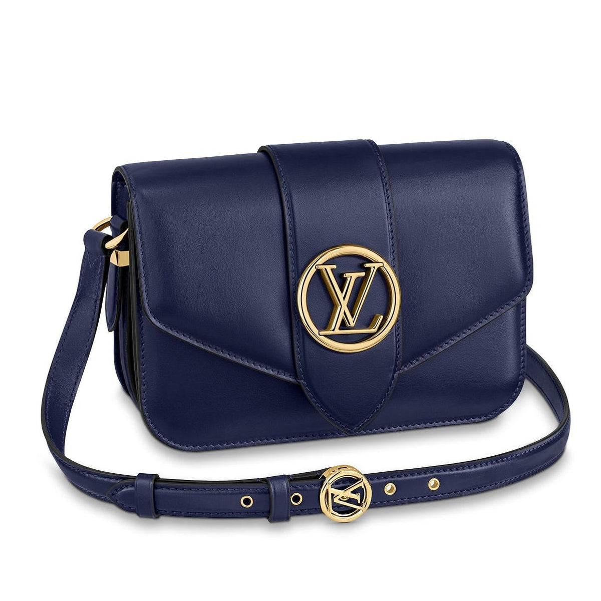 Louis Vuitton Smooth Calfskin LV Pont 9 Handbag - Blue