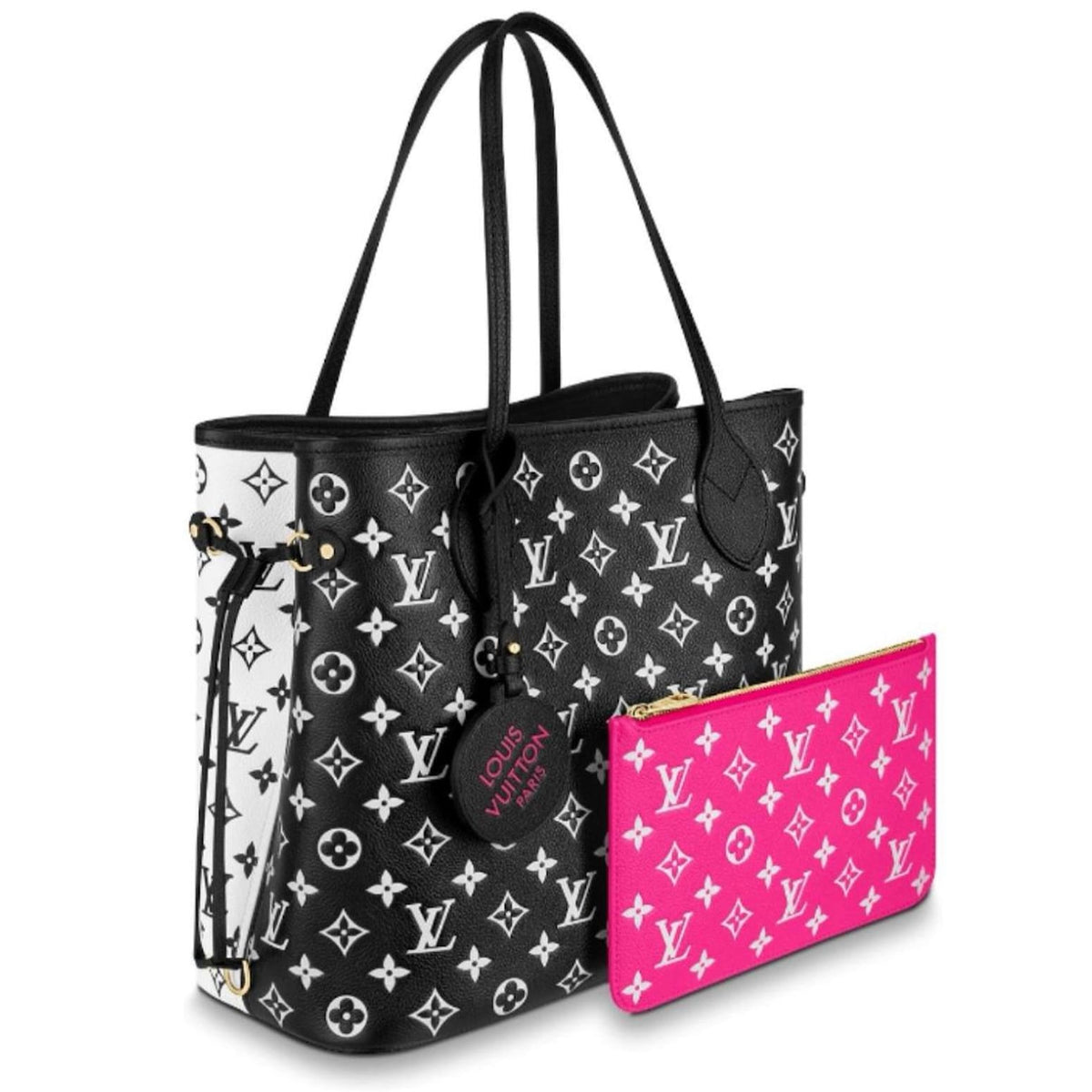 Louis Vuitton Spring In The City Neverfull MM Tote Bag - Black White Pink