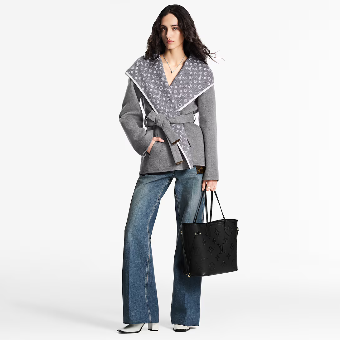 Louis Vuitton Empreinte Monogram Giant Neverfull MM Tote Bag - Black