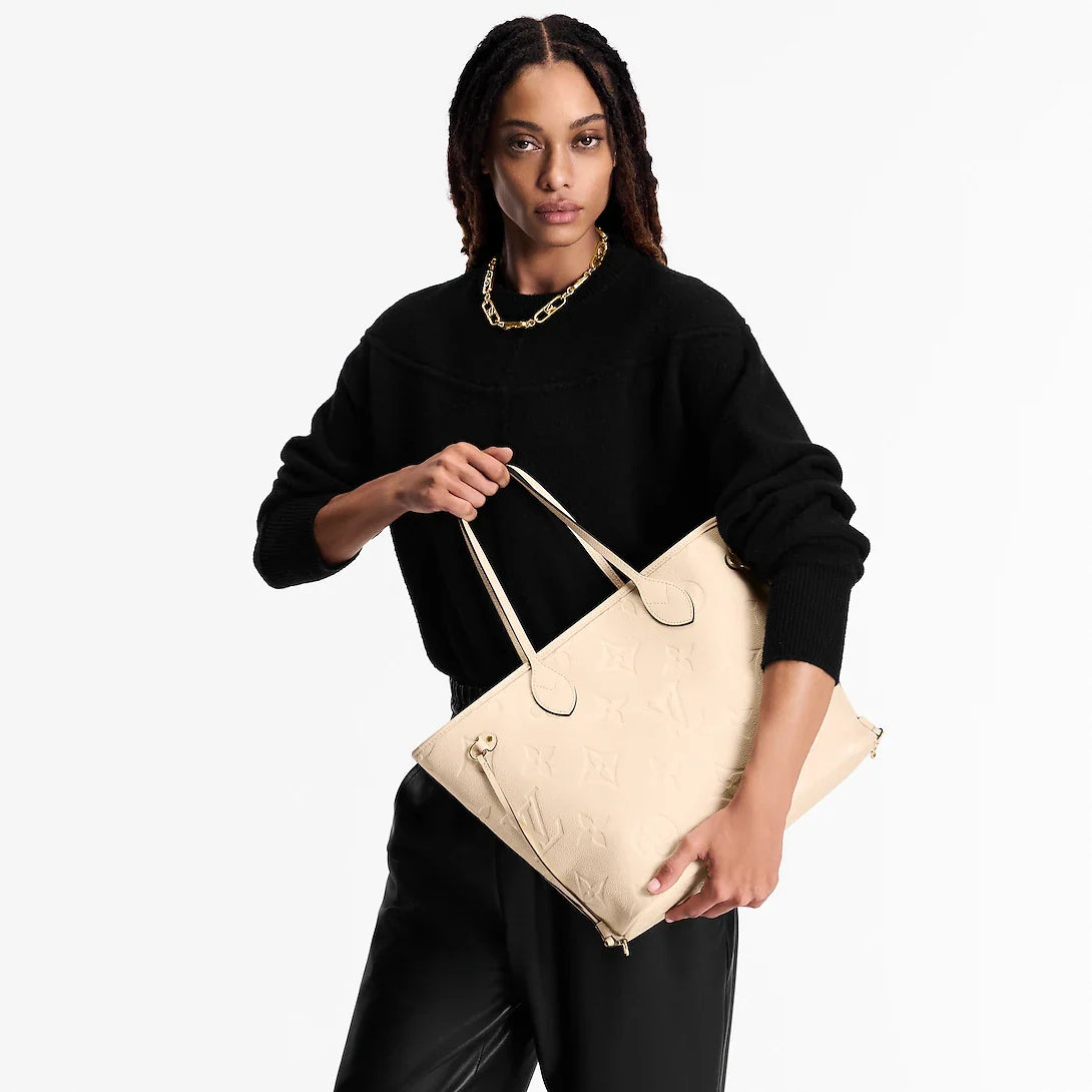 Louis Vuitton Neverfull MM Tote Bag - Cream