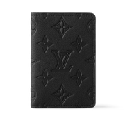 Louis Vuitton Monogram Shadow Leather Pocket Organizer Wallet - Black