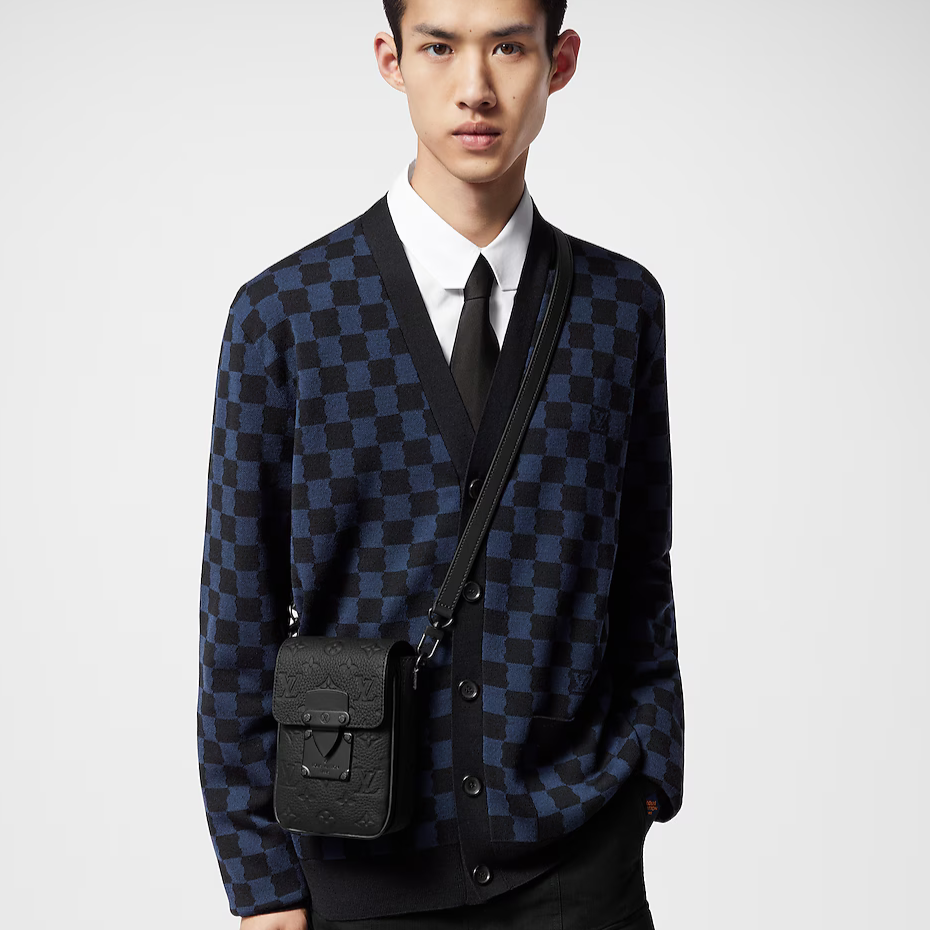 Louis Vuitton S-Lock Vertical Taurillon Leather Wearable Wallet - Black Monogram