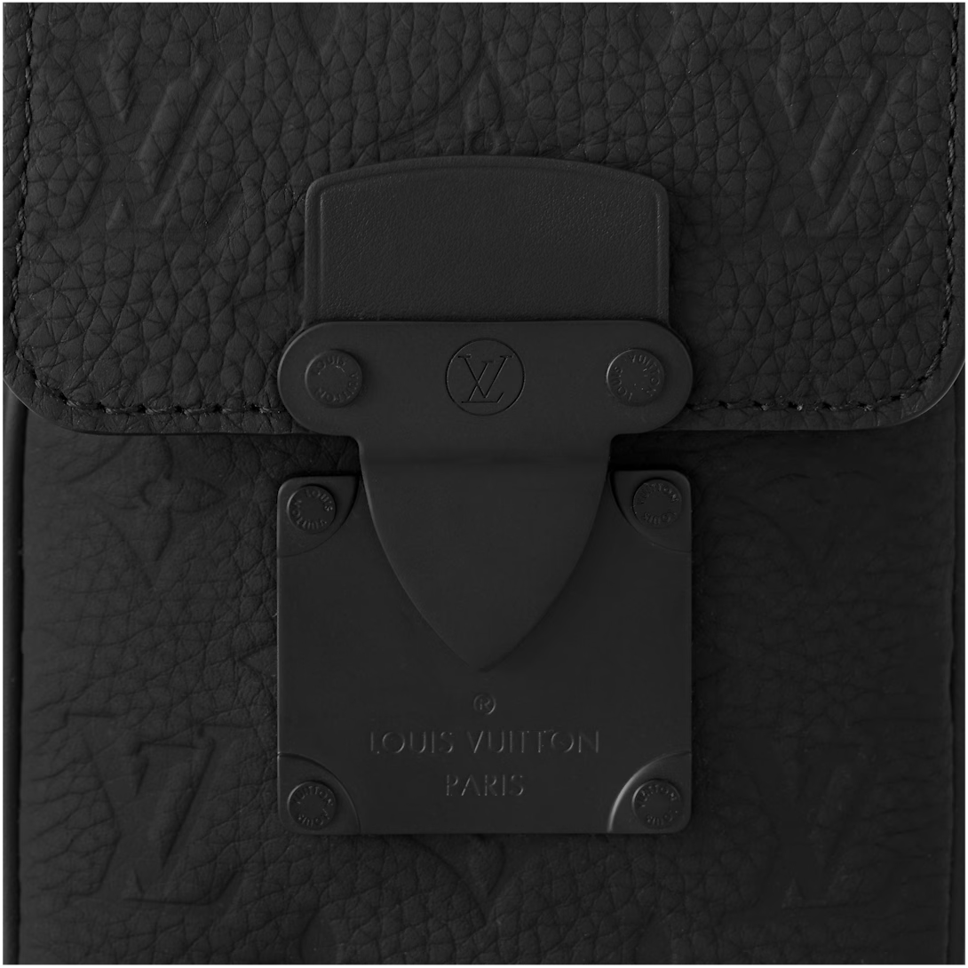 Louis Vuitton S-Lock Vertical Taurillon Leather Wearable Wallet - Black Monogram