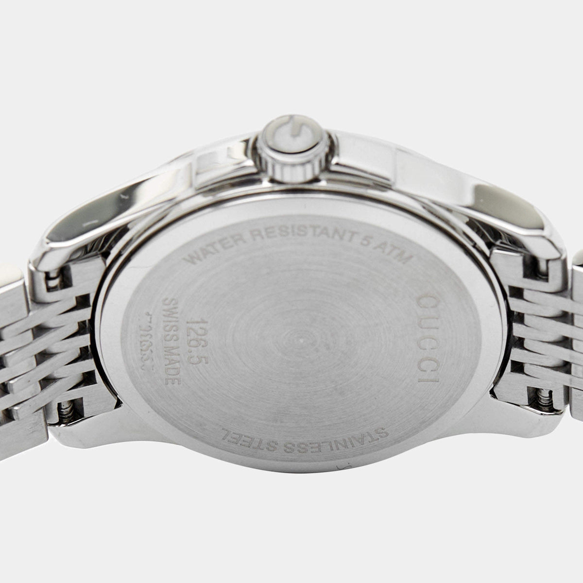 Gucci G Timeless Diamonds Mother of Pearl Dial Silver Mesh Bracelet Watch For Women - YA126508