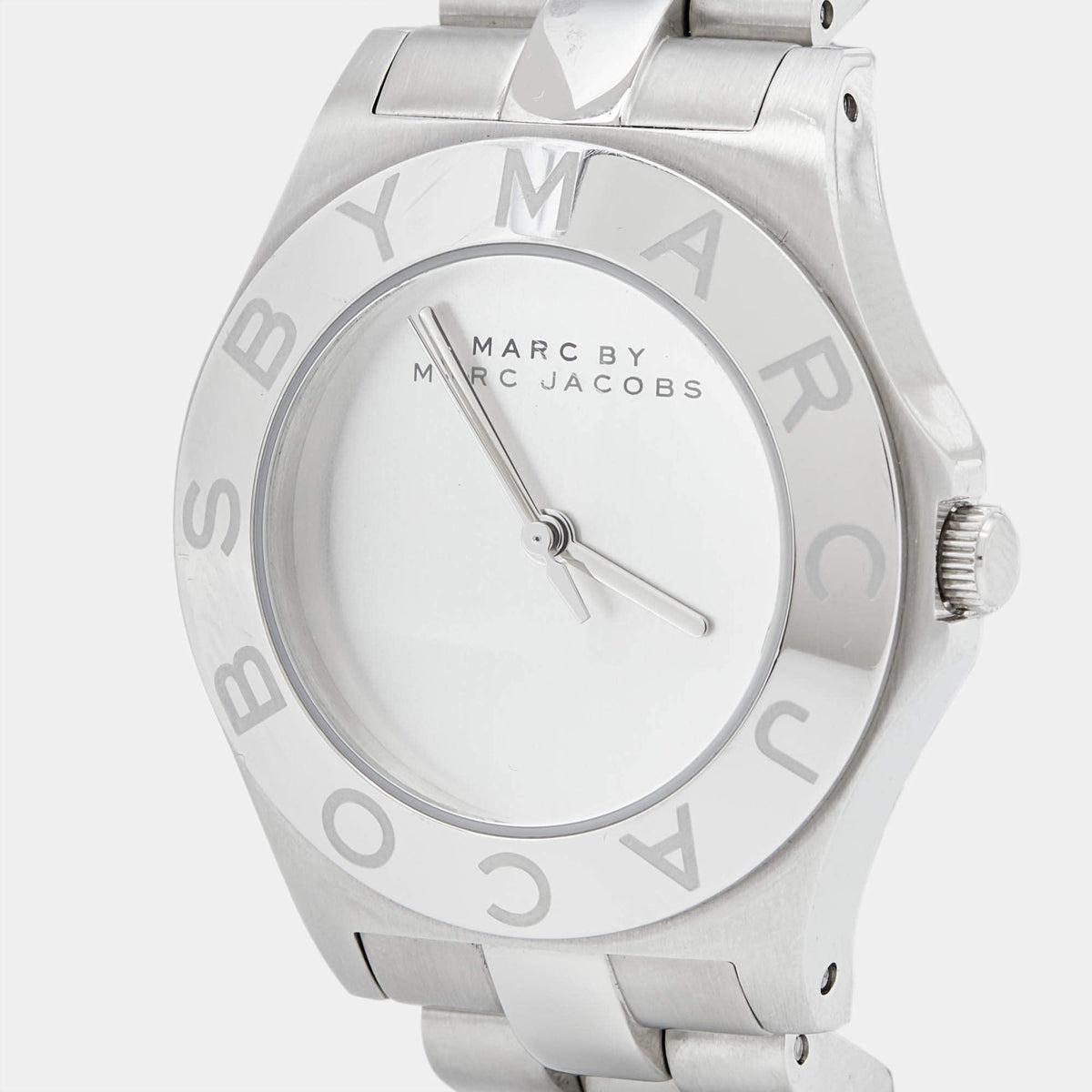 Marc Jacobs Blade Chronograph Silver Dial Silver Steel Strap Watch for Women - MBM3125