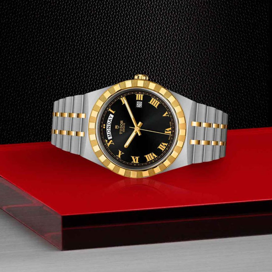 Tudor Royal Automatic Black Dial Two Tone Steel Strap Watch for Men - M28603-0003