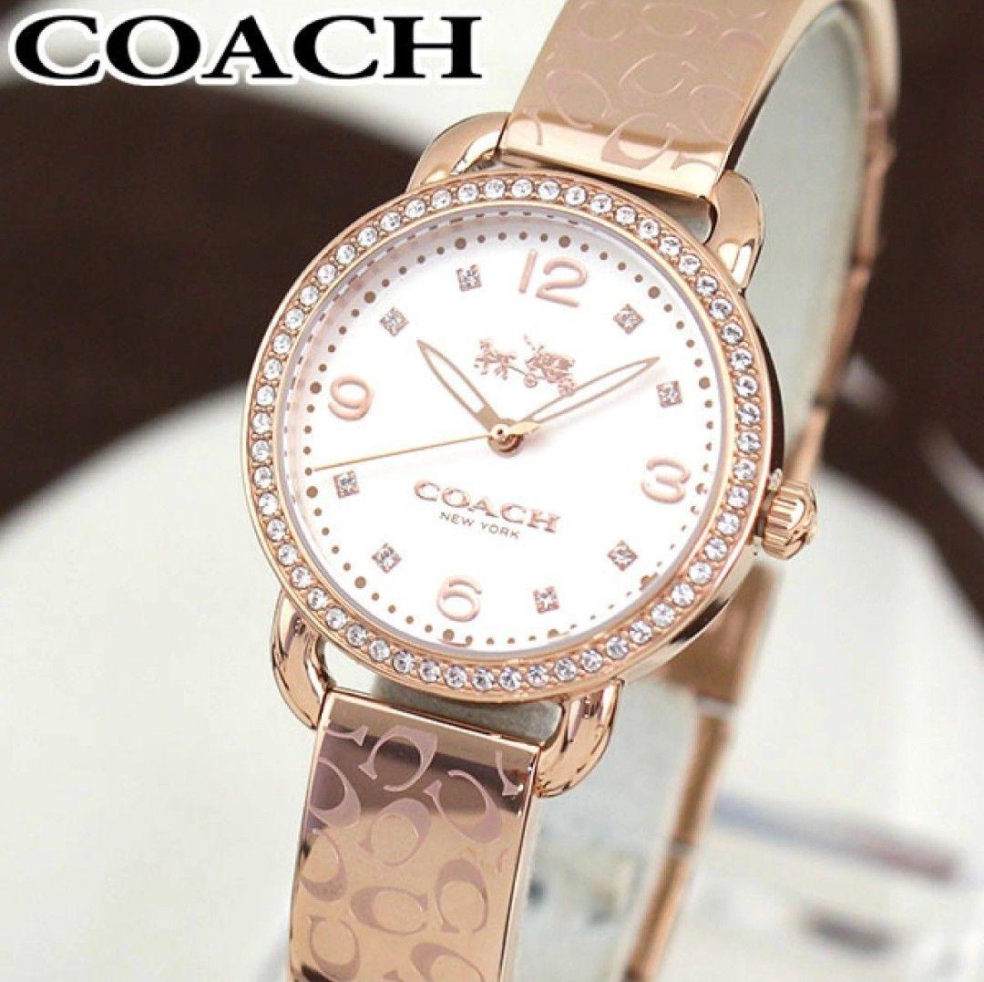 Coach Delancey Silver Dial Rose Gold Steel Strap Watch for Women - 14502355