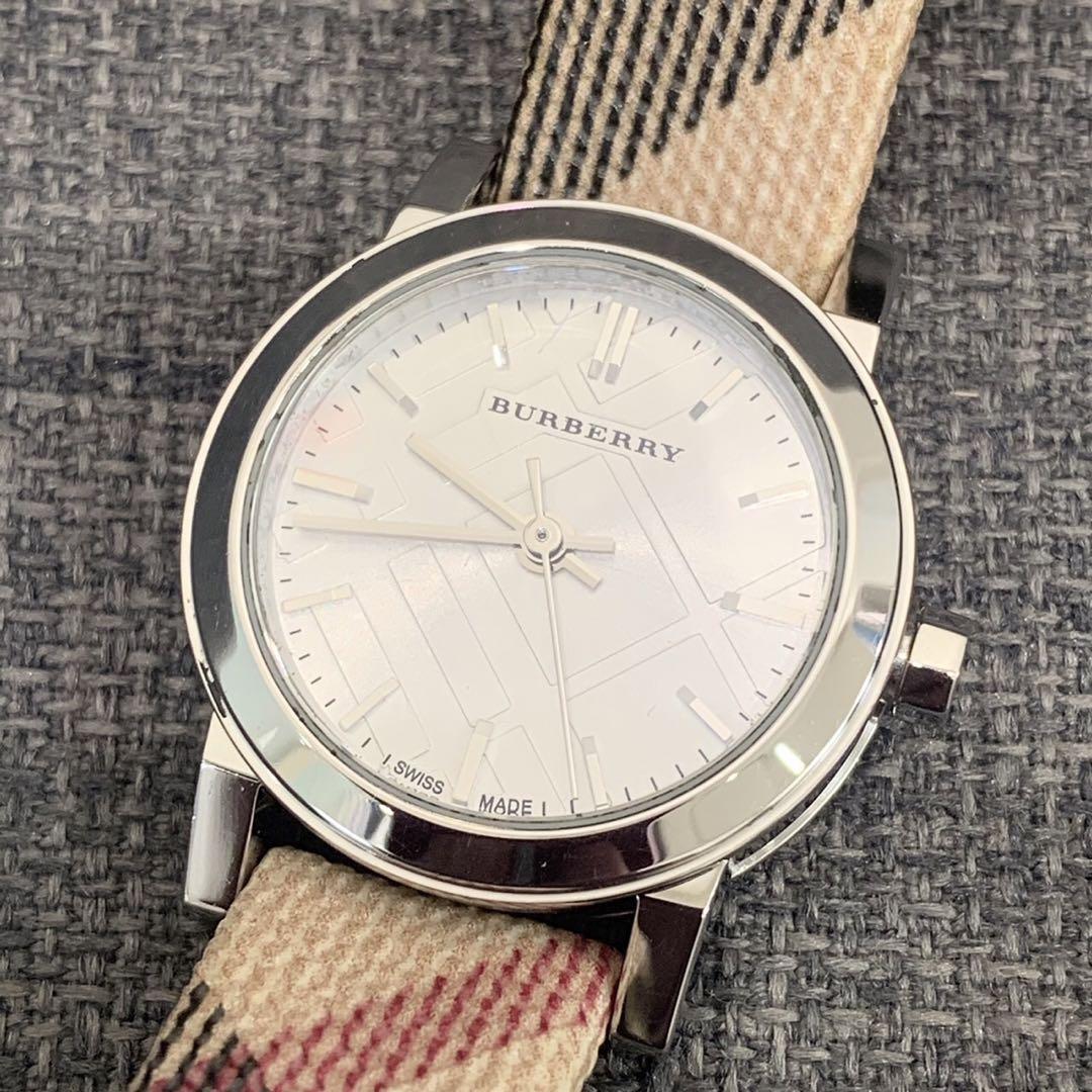 Burberry The City Nova Silver Dial Leather Strap Watch for Women - BU9212
