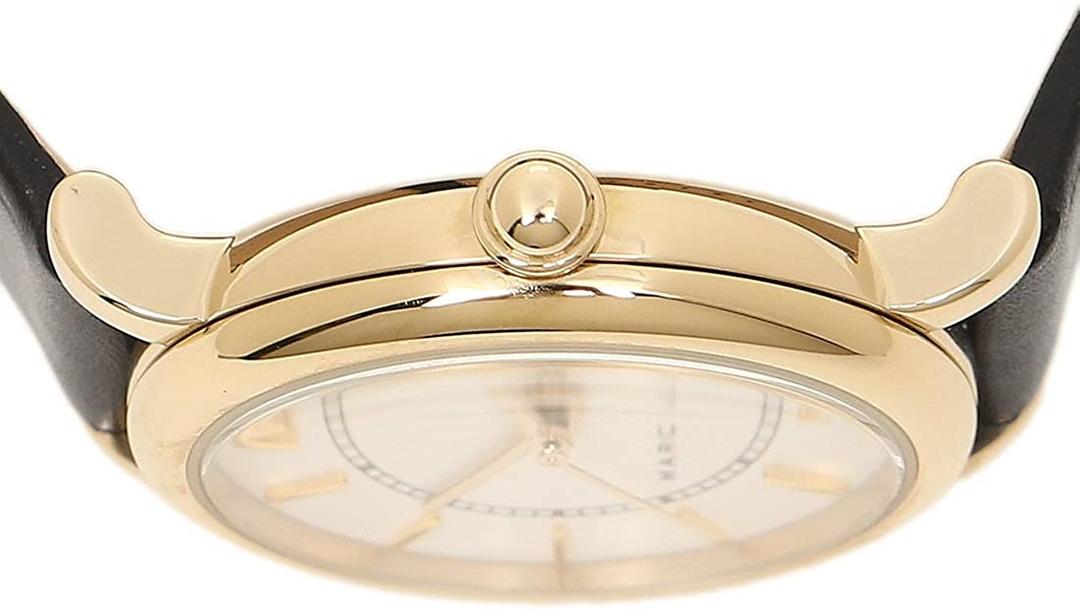 Marc Jacobs Roxy White Dial Black Leather Strap Watch for Women - MJ1537