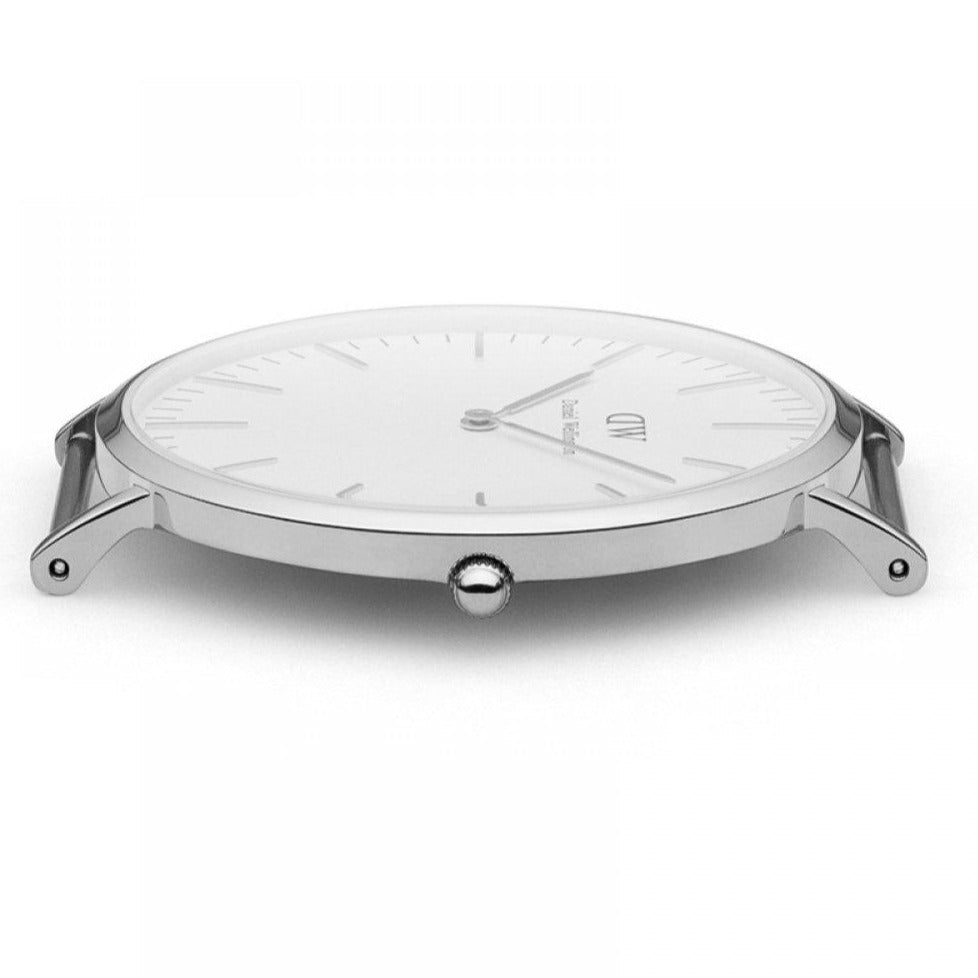 Daniel Wellington Classic St Mawes White Dial Brown Leather Strap Watch For Men - DW00100021