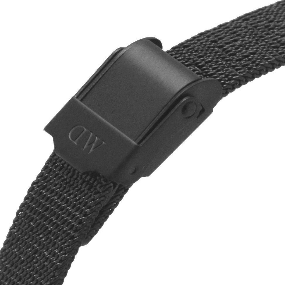 Daniel Wellington Classic Petite Pressed Ashfield Black Dial Black Mesh Bracelet Watch For Women - DW00100441