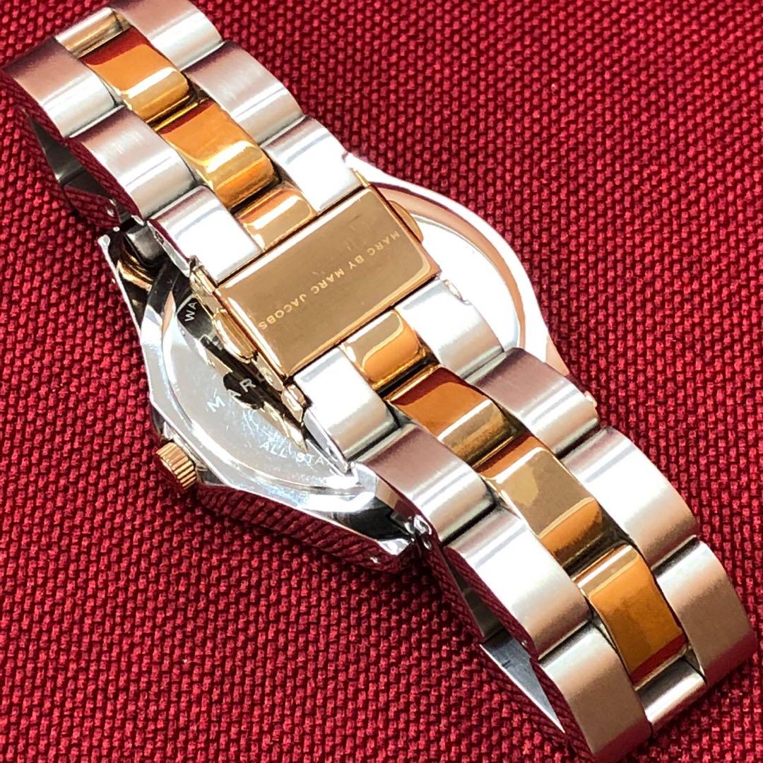 Marc Jacobs Blade Silver Dial Two Tone Steel Strap Watch for Women - MBM3129