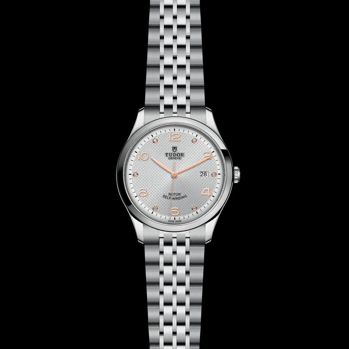 Tudor 1926 Automatic Diamonds Silver Dial Silver Steel Strap Watch for Men - M91650-0003