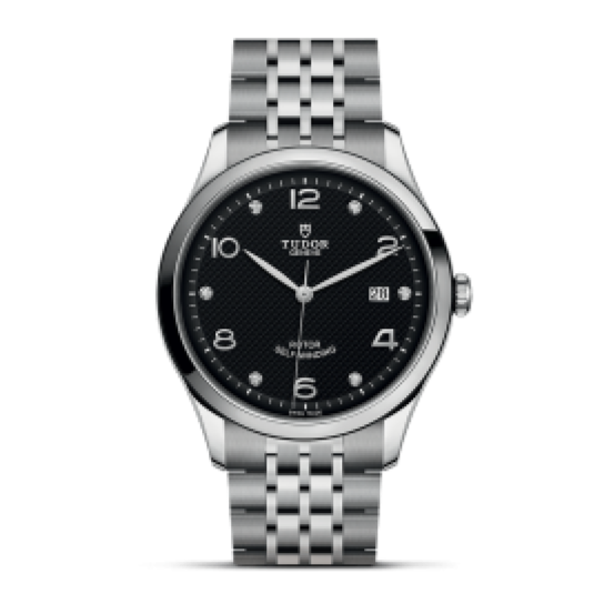 Tudor 1926 Automatic Diamonds Black Dial Silver Steel Strap Watch for Men - M91650-0004