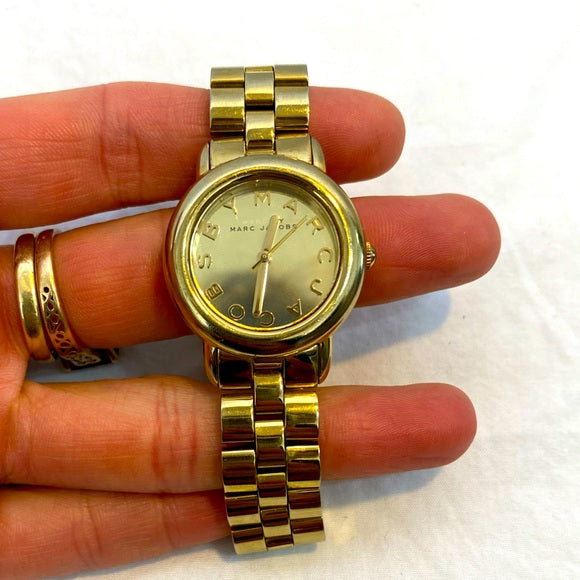 Marc Jacobs Marci Gold Dial Gold Steel Strap Watch for Women - MBM3174